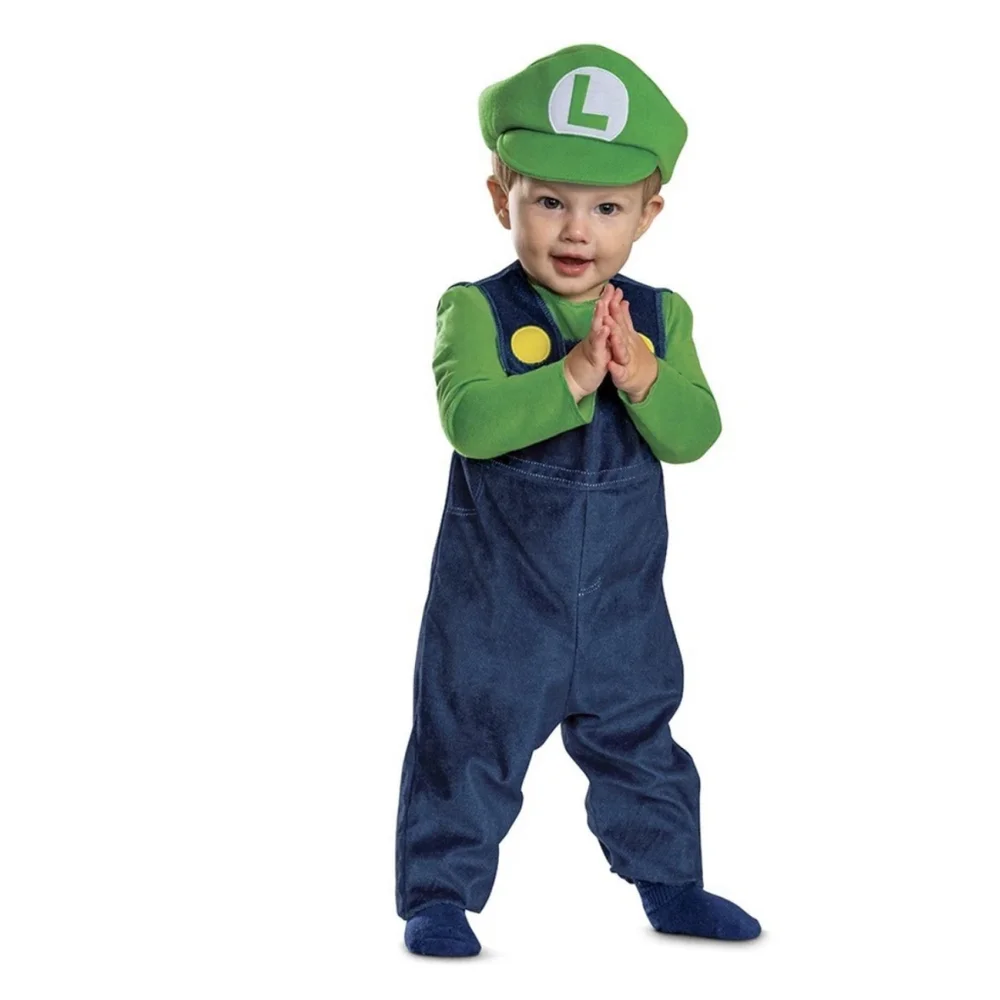 New Super Mario Bros. Luigi Halloween Costume for Infant, Size 6-12M by Disguise